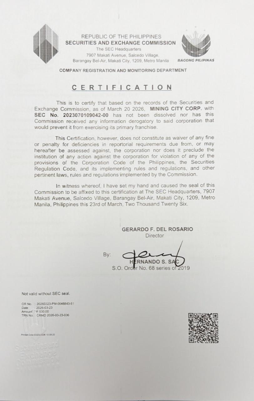 SEC Company Certification